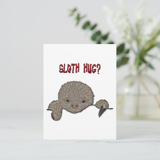 Sloth Hug-Baby sleuf Briefkaart (Staand voorkant)