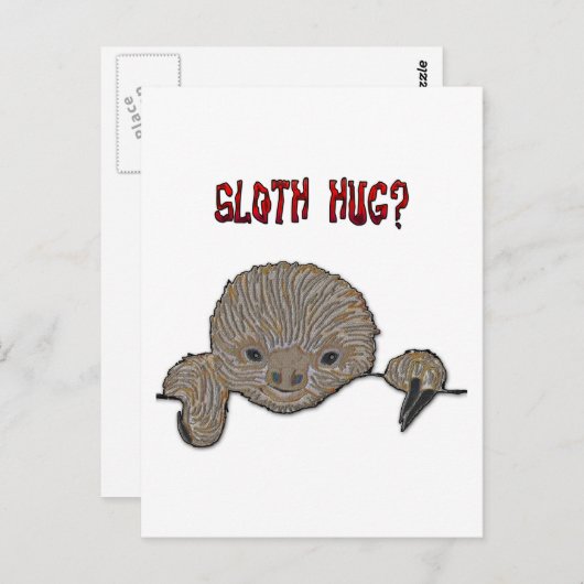 Sloth Hug-Baby sleuf Briefkaart (Voorkant / Achterkant)