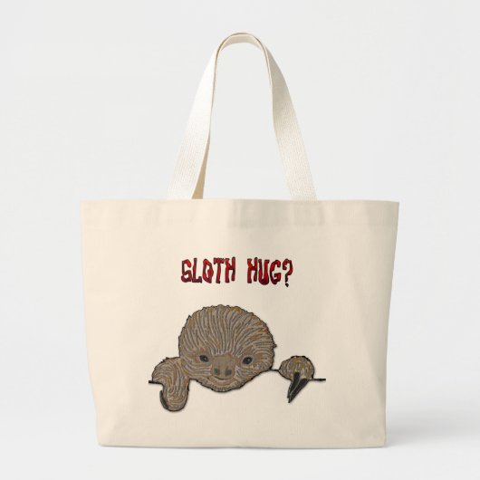 Sloth Hug-Baby sleuf Grote Tote Bag (Voorkant)