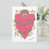 Sloth Hugs Classroom Valentijnsdag Kaart (Staand voorkant)