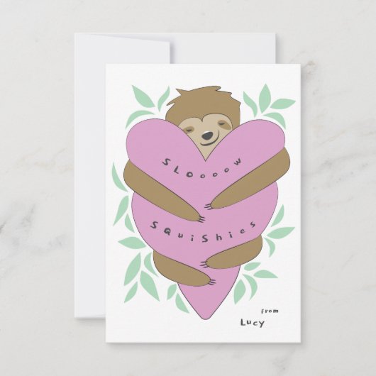Sloth Hugs Classroom Valentijnsdag Kaart (Voorkant)