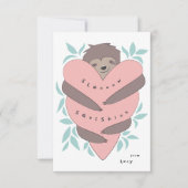 Sloth Hugs Classroom Valentijnsdag Kaart (Voorkant)