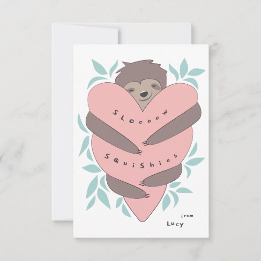 Sloth Hugs Classroom Valentijnsdag Kaart (Voorkant)