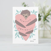 Sloth Hugs Classroom Valentijnsdag Kaart (Staand voorkant)