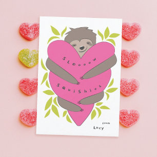 Sloth Hugs Classroom Valentijnsdag Kaart