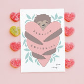 Sloth Hugs Classroom Valentijnsdag Kaart