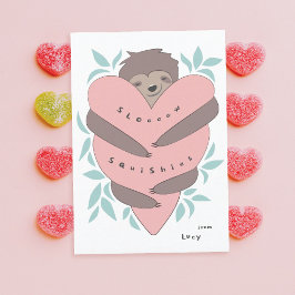 Sloth Hugs Classroom Valentijnsdag Kaart