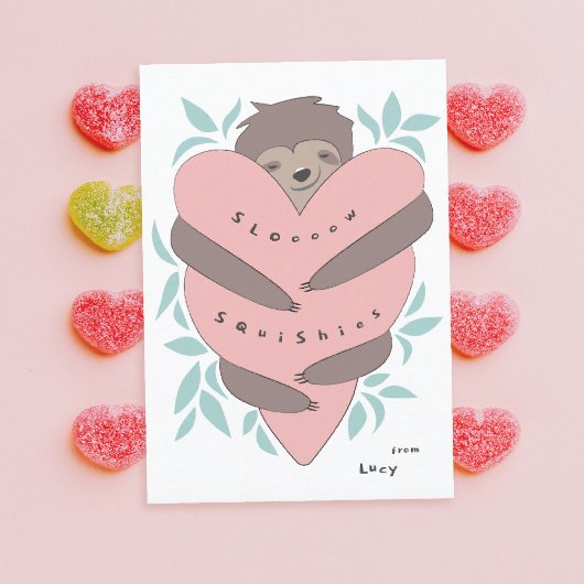 Sloth Hugs Classroom Valentijnsdag Kaart