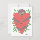 Sloth Hugs Classroom Valentijnsdag Kaart (Voorkant)