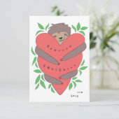 Sloth Hugs Classroom Valentijnsdag Kaart (Staand voorkant)