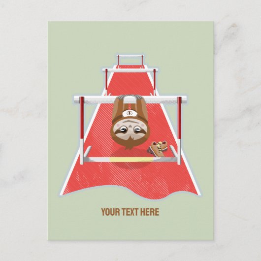 Sloth Hurdles race atletiek Briefkaart (Voorkant)