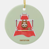 Sloth Hurdles race atletiek Keramisch Ornament (Voorkant)