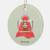 Sloth Hurdles race atletiek Keramisch Ornament (Links)