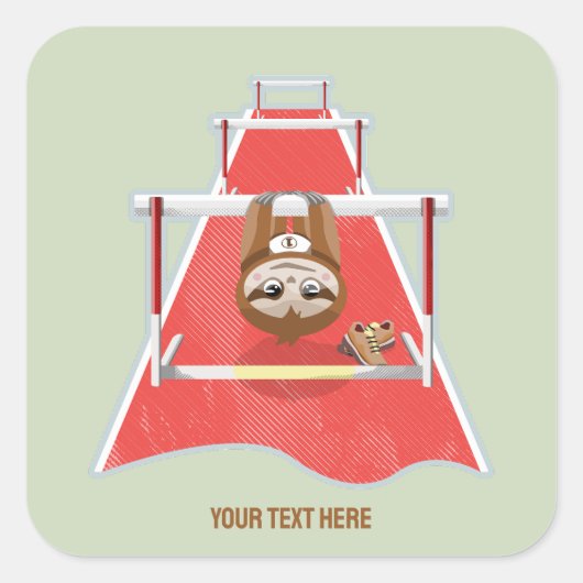 Sloth Hurdles race atletiek Vierkante Sticker (Voorkant)