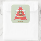 Sloth Hurdles race atletiek Vierkante Sticker (Tas)