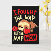 Sloth I Fought The Nap But The Nap Won Kaart (Gele Bloem)