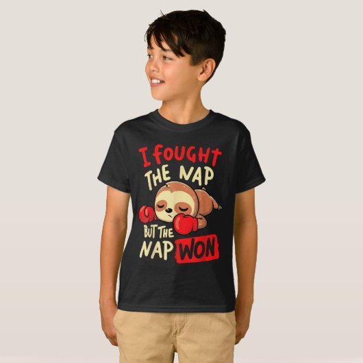 Sloth I Fought The Nap But The Nap Won  T-shirt (Voorkant volledig)