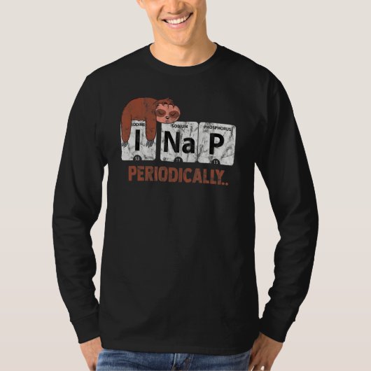 Sloth I Nap Periodical Table Science T-shirt (Voorkant)