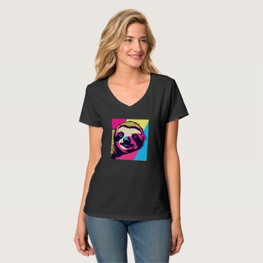 Sloth in Pop Style T-shirt (Voorkant volledig)