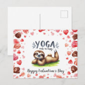 Sloth in  Yoga Class on Valentine's Day  Feestdagenkaart (Voorkant / Achterkant)