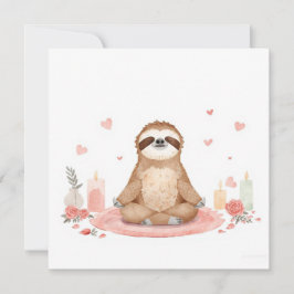 Sloth in  Yoga Class on Valentine's Day  Feestdagenkaart