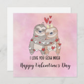 Sloth in  Yoga Class on Valentine's Day  Feestdagenkaart (Voorkant / Achterkant)