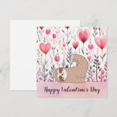 Sloth in  Yoga Class on Valentine's Day  Feestdagenkaart (Voorkant / Achterkant)