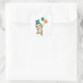 Sloth Ireland Saint Patrick's Day Balloons Vierkante Sticker (Tas)