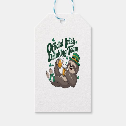 Sloth Irish Drink St Patrick's Day Cadeaulabel (Voorkant)