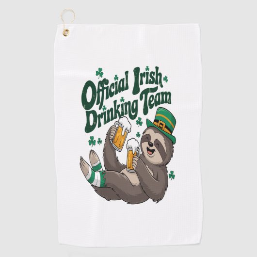 Sloth Irish Drink St Patrick's Day Golfhanddoek (Voorkant)