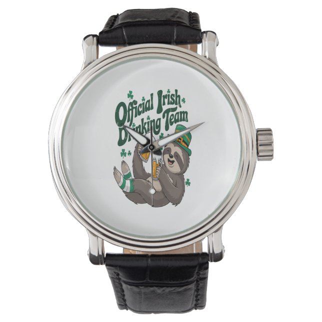 Sloth Irish Drink St Patrick's Day Horloge (Voorkant)