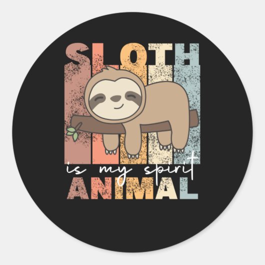 Sloth is mijn gedistilleerde diertje -  zoete kled ronde sticker (Voorkant)
