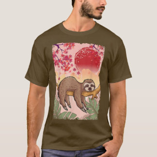 Sloth Japanese Sun Nature T-shirt