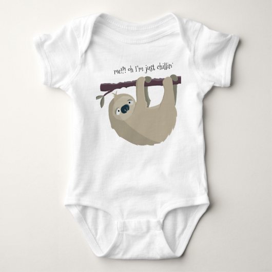 Sloth 'Just Chillin' Baby Creeper Romper (Voorkant)