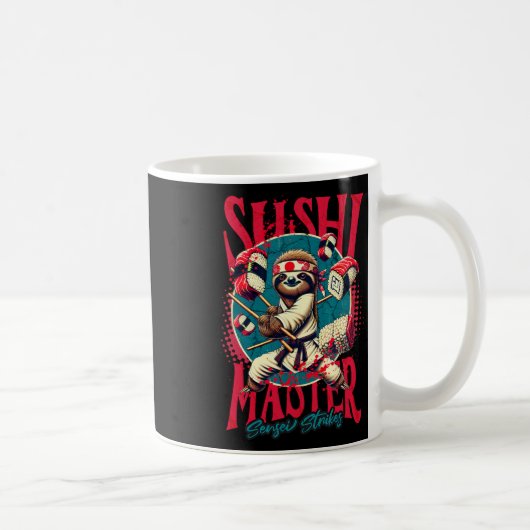 Sloth Karate Sushi Master Koffiemok (Rechts)