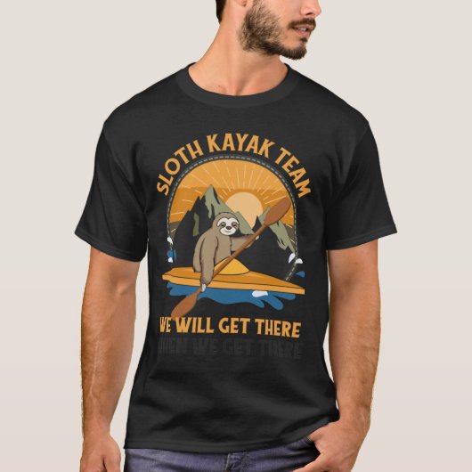 Sloth Kayaking retro retro T-shirt (Voorkant)