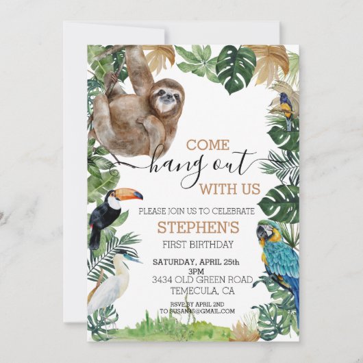 Sloth Kom mee met ons mee. Kaart (Voorkant)