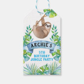 Sloth label, Zoo themafeest Cadeaulabel (Voorkant)