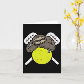 Sloth Lacrosse Schattigee Lazy Lax Speler Mannen V Kaart (Gele Bloem)