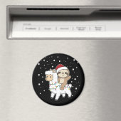 Sloth Lama Kerstsneeuwwinterdieren Magnet (Insitu (Vaatwasser))