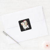 Sloth Lama Kerstsneeuwwinterdieren Vierkante Sticker (Envelop)