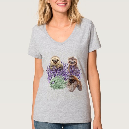 Sloth Lavender Shirt Womens Slotkleding Moeder (Voorkant)