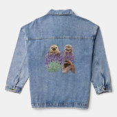 Sloth Lavender Shirt Womens Slotkleding Moeder Denim Jacket (Achterkant)