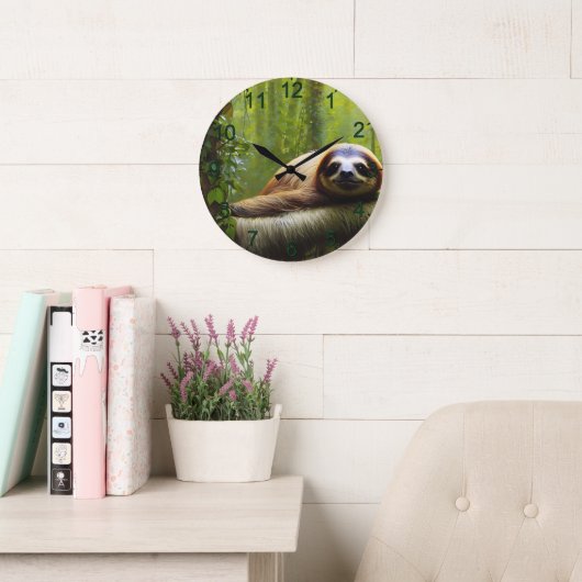 Sloth Lazy Aftermiddags, Wall Cloth Grote Klok (Leeskamer)