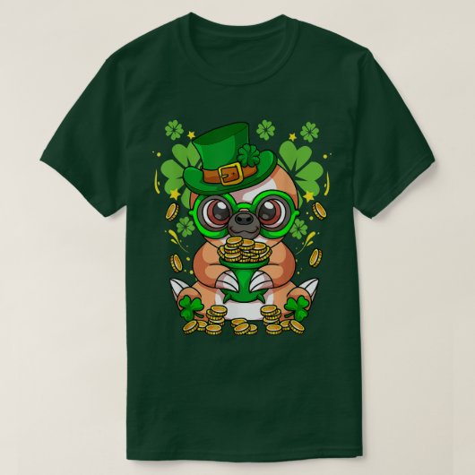 Sloth Leprechaun Saint Patricks Day Shamrock Irish T-shirt (Design voorkant)