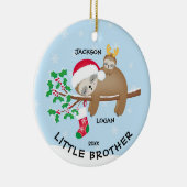 Sloth Little Brother kerstversiering Keramisch Ornament (Rechts)