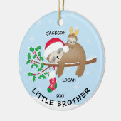 Sloth Little Brother kerstversiering Keramisch Ornament (Links)