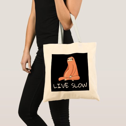 Sloth Live Slow Canvas tas (Voorkant (product))
