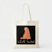 Sloth Live Slow Canvas tas (Voorkant)