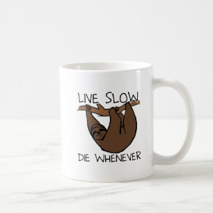 Sloth Live Slow Funny Mug Koffiemok